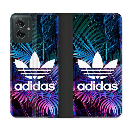 Housse cuir portefeuille Pour Motorola G55 5G Adidas Palmier