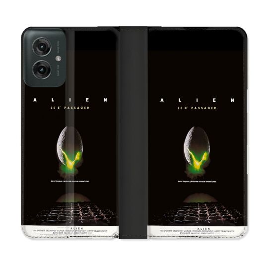 Housse cuir portefeuille Pour Motorola G55 5G Alien Affiche