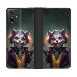 Housse cuir portefeuille Pour Motorola G55 5G Animal Chat Joker