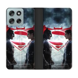 Housse cuir portefeuille Pour Motorola G56 5G Batman VS Superman