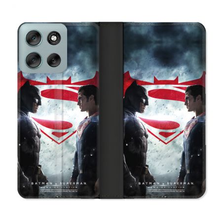 Housse cuir portefeuille Pour Motorola G56 5G Batman VS Superman
