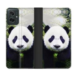 Housse cuir portefeuille Pour Motorola G55 5G Animal Panda Color