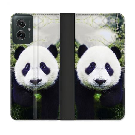 Housse cuir portefeuille Pour Motorola G55 5G Animal Panda Color