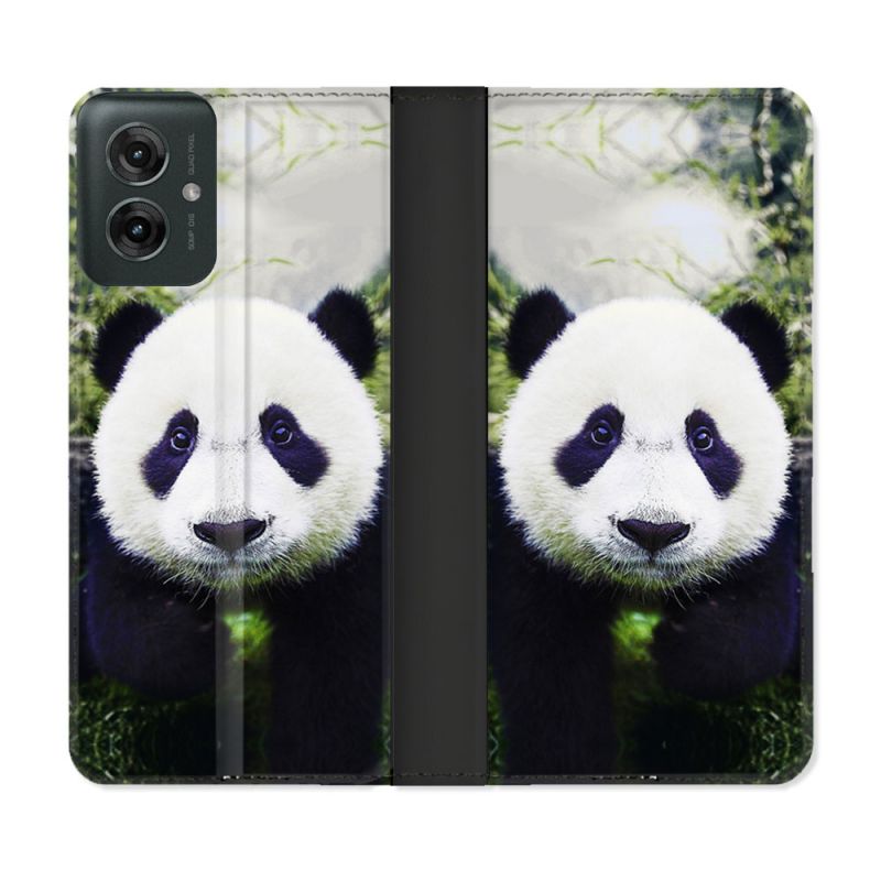 Housse cuir portefeuille Pour Motorola G55 5G Animal Panda Color