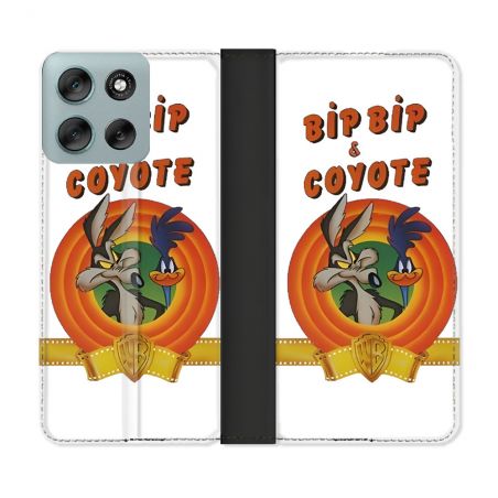 Housse cuir portefeuille Pour Motorola G56 5G Bip Bip Coyote
