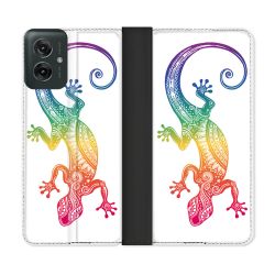 Housse cuir portefeuille Pour Motorola G55 5G Animal Salamandre Color