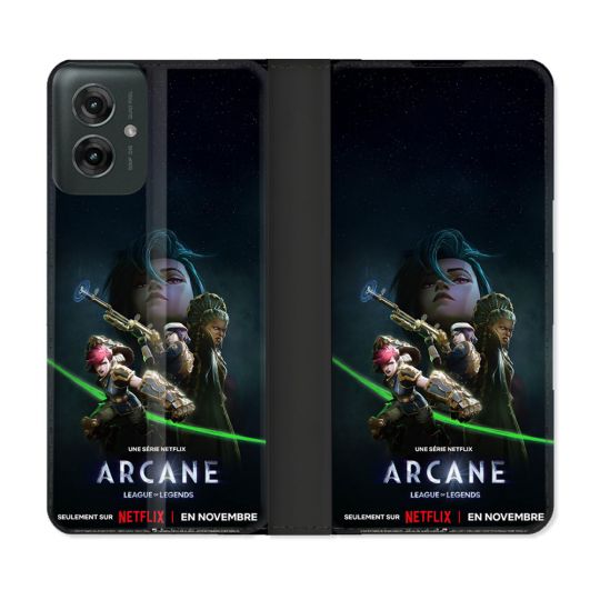 Housse cuir portefeuille Pour Motorola G55 5G Arcane Affiche