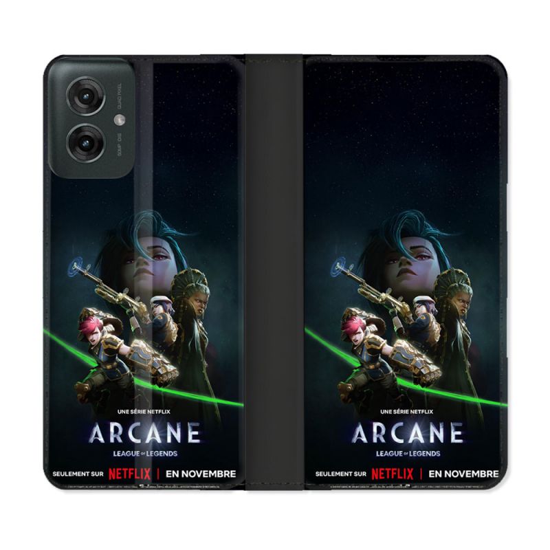 Housse cuir portefeuille Pour Motorola G55 5G Arcane Affiche