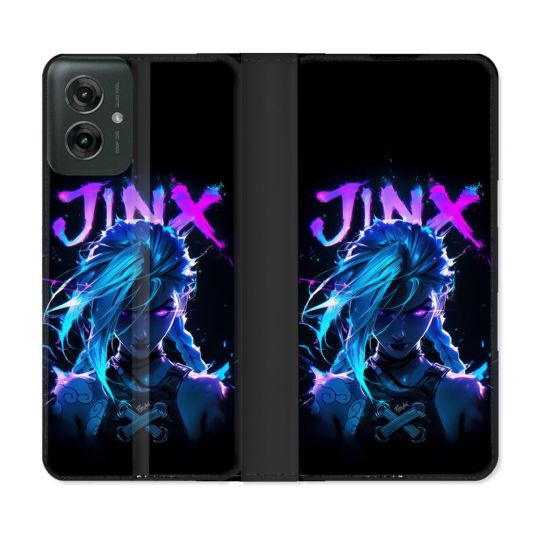 Housse cuir portefeuille Pour Motorola G55 5G Arcane Jinx Night