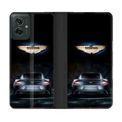 Housse cuir portefeuille Pour Motorola G55 5G Aston Martin