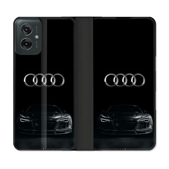 Housse cuir portefeuille Pour Motorola G55 5G Audi