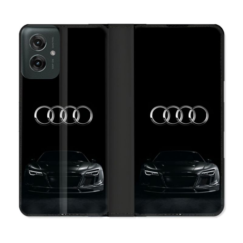Housse cuir portefeuille Pour Motorola G55 5G Audi