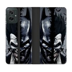 Housse cuir portefeuille Pour Motorola G55 5G Batman Joker