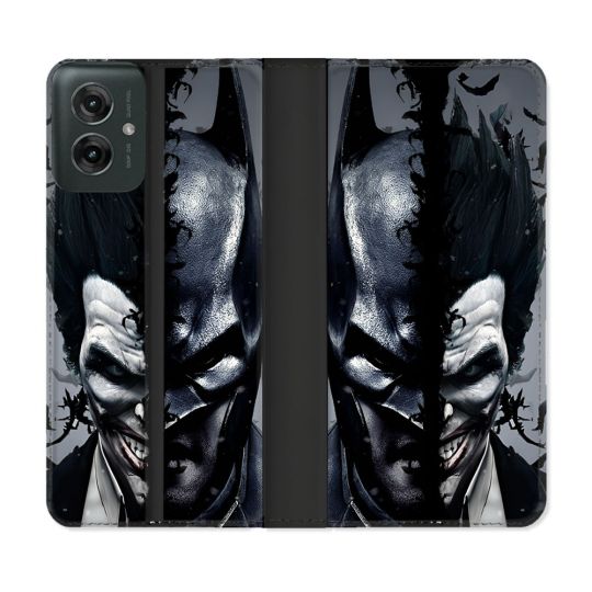 Housse cuir portefeuille Pour Motorola G55 5G Batman Joker
