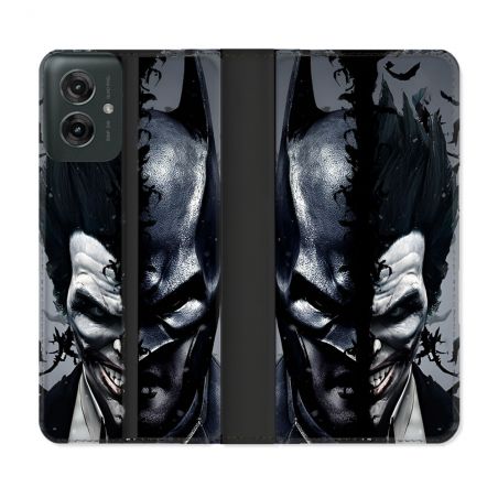 Housse cuir portefeuille Pour Motorola G55 5G Batman Joker