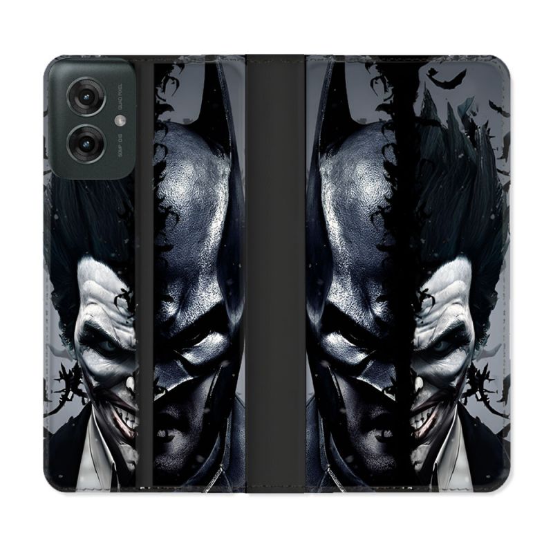 Housse cuir portefeuille Pour Motorola G55 5G Batman Joker