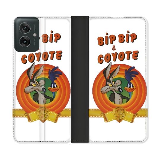 Housse cuir portefeuille Pour Motorola G55 5G Bip Bip Coyote