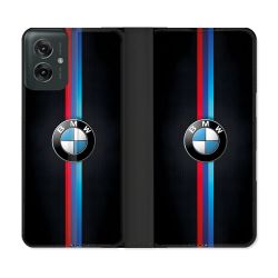 Housse cuir portefeuille Pour Motorola G55 5G BMW Logo