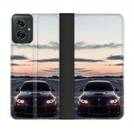 Housse cuir portefeuille Pour Motorola G55 5G BMW Serie