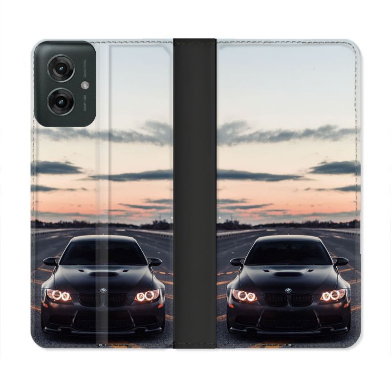 Housse cuir portefeuille Pour Motorola G55 5G BMW Serie