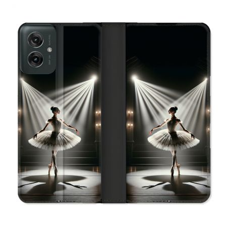 Housse cuir portefeuille Pour Motorola G55 5G Danseuse Lumière