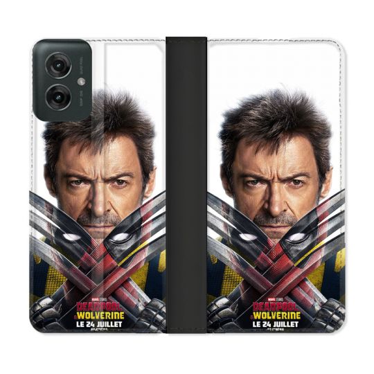 Housse cuir portefeuille Pour Motorola G55 5G Deadpool Affiche