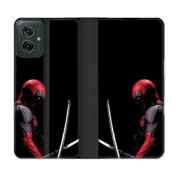 Housse cuir portefeuille Pour Motorola G55 5G Deadpool Epee