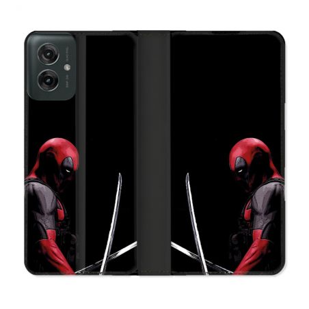 Housse cuir portefeuille Pour Motorola G55 5G Deadpool Epee