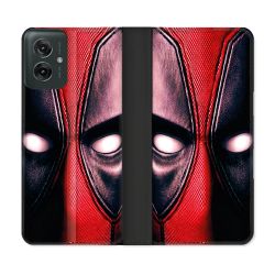 Housse cuir portefeuille Pour Motorola G55 5G Deadpool Yeux