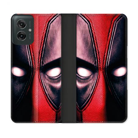 Housse cuir portefeuille Pour Motorola G55 5G Deadpool Yeux