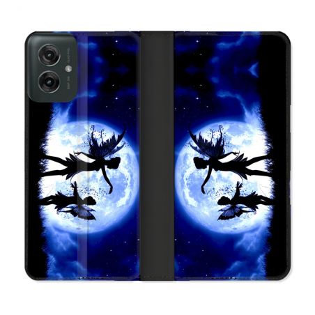 Housse cuir portefeuille Pour Motorola G55 5G Fantastique Fee Lune