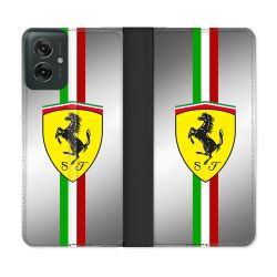 Housse cuir portefeuille Pour Motorola G55 5G Ferrari Ligne