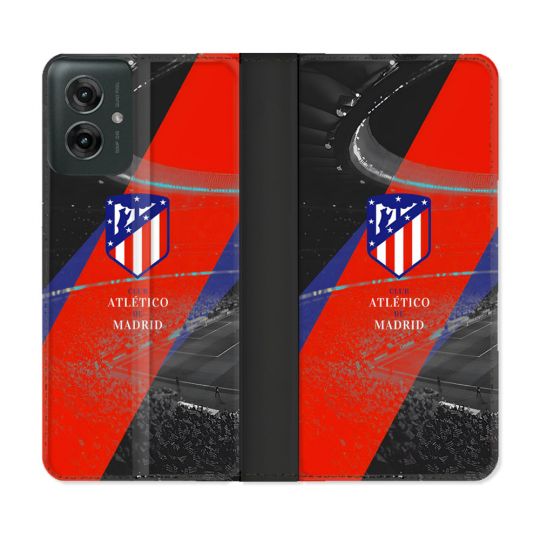 Housse cuir portefeuille Pour Motorola G55 5G Foot Athletico Madrid