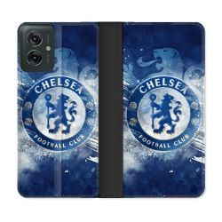 Housse cuir portefeuille Pour Motorola G55 5G Foot Chelsea