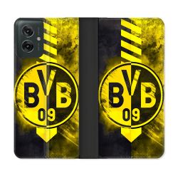 Housse cuir portefeuille Pour Motorola G55 5G Foot Dortmund