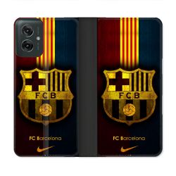 Housse cuir portefeuille Pour Motorola G55 5G Foot FC Barcelone Vintage