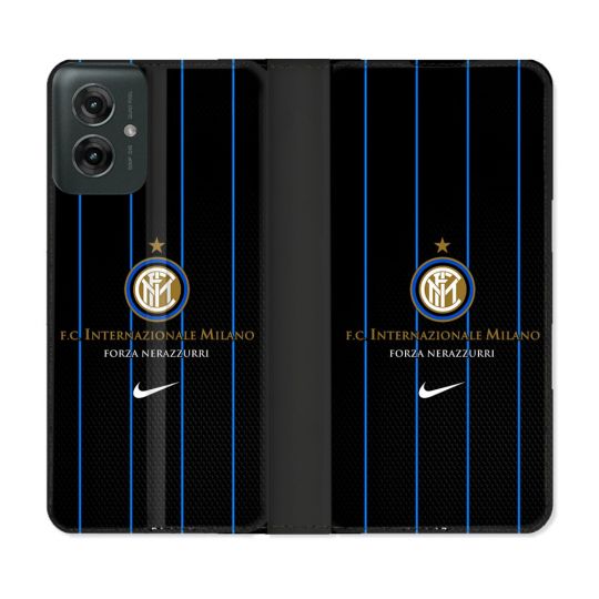 Housse cuir portefeuille Pour Motorola G55 5G Foot Inter Milan