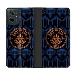 Housse cuir portefeuille Pour Motorola G55 5G Foot Manchester City