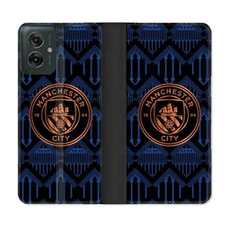 Housse cuir portefeuille Pour Motorola G55 5G Foot Manchester City