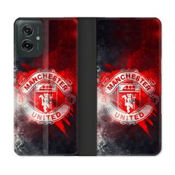Housse cuir portefeuille Pour Motorola G55 5G Foot Manchester United
