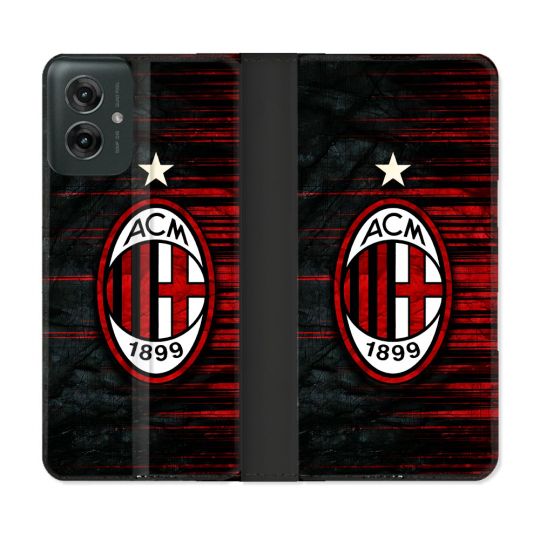 Housse cuir portefeuille Pour Motorola G55 5G Foot Milan AC