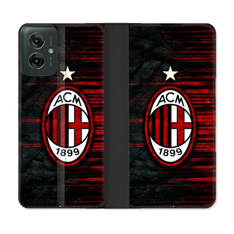 Housse cuir portefeuille Pour Motorola G55 5G Foot Milan AC