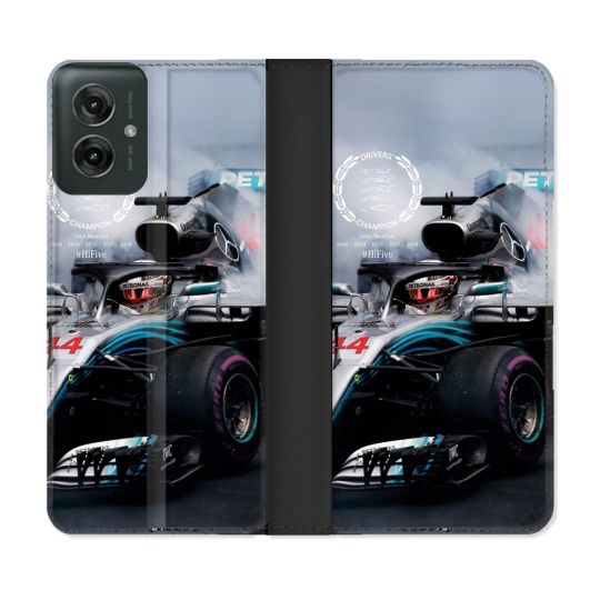 Housse cuir portefeuille Pour Motorola G55 5G Formule 1 F1 Mercedes Petronas