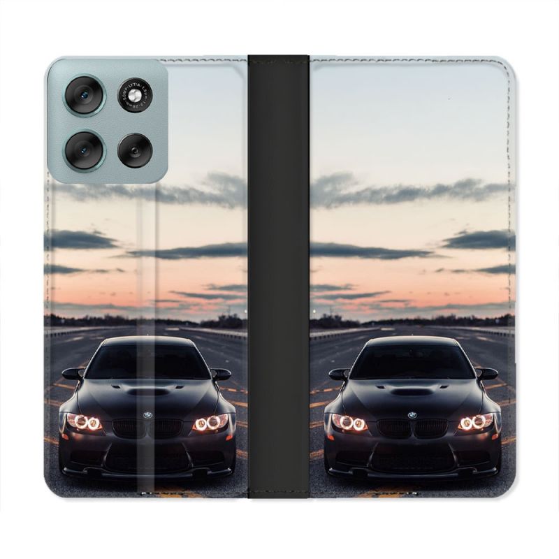 Housse cuir portefeuille Pour Motorola G56 5G BMW Serie