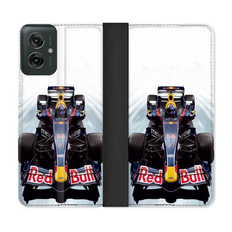 Housse cuir portefeuille Pour Motorola G55 5G Formule 1 F1 Red Bull