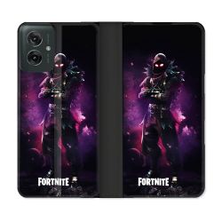 Housse cuir portefeuille Pour Motorola G55 5G Fortnite Raven
