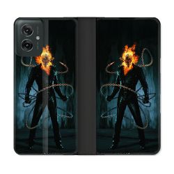 Housse cuir portefeuille Pour Motorola G55 5G Ghost Rider
