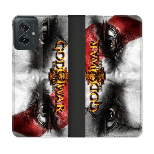 Housse cuir portefeuille Pour Motorola G55 5G God Of War GOW