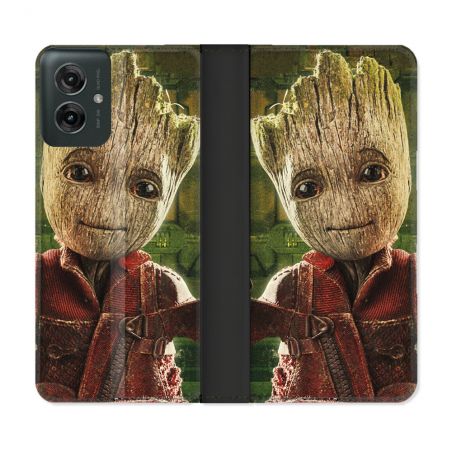 Housse cuir portefeuille Pour Motorola G55 5G Groot Vert