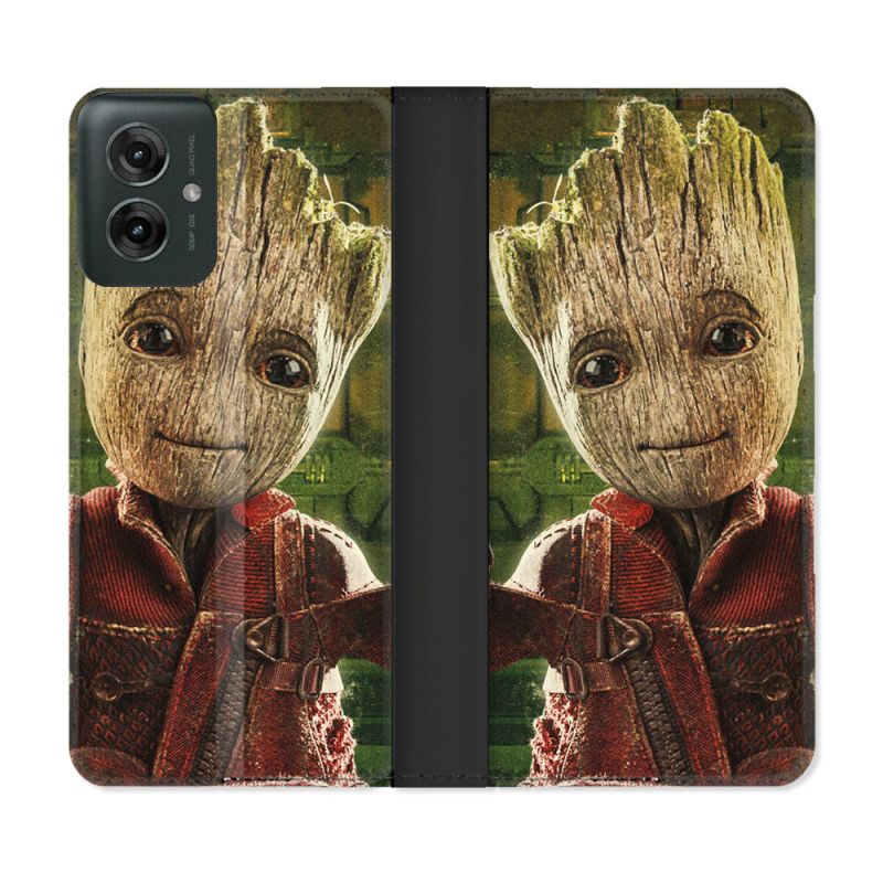 Housse cuir portefeuille Pour Motorola G55 5G Groot Vert